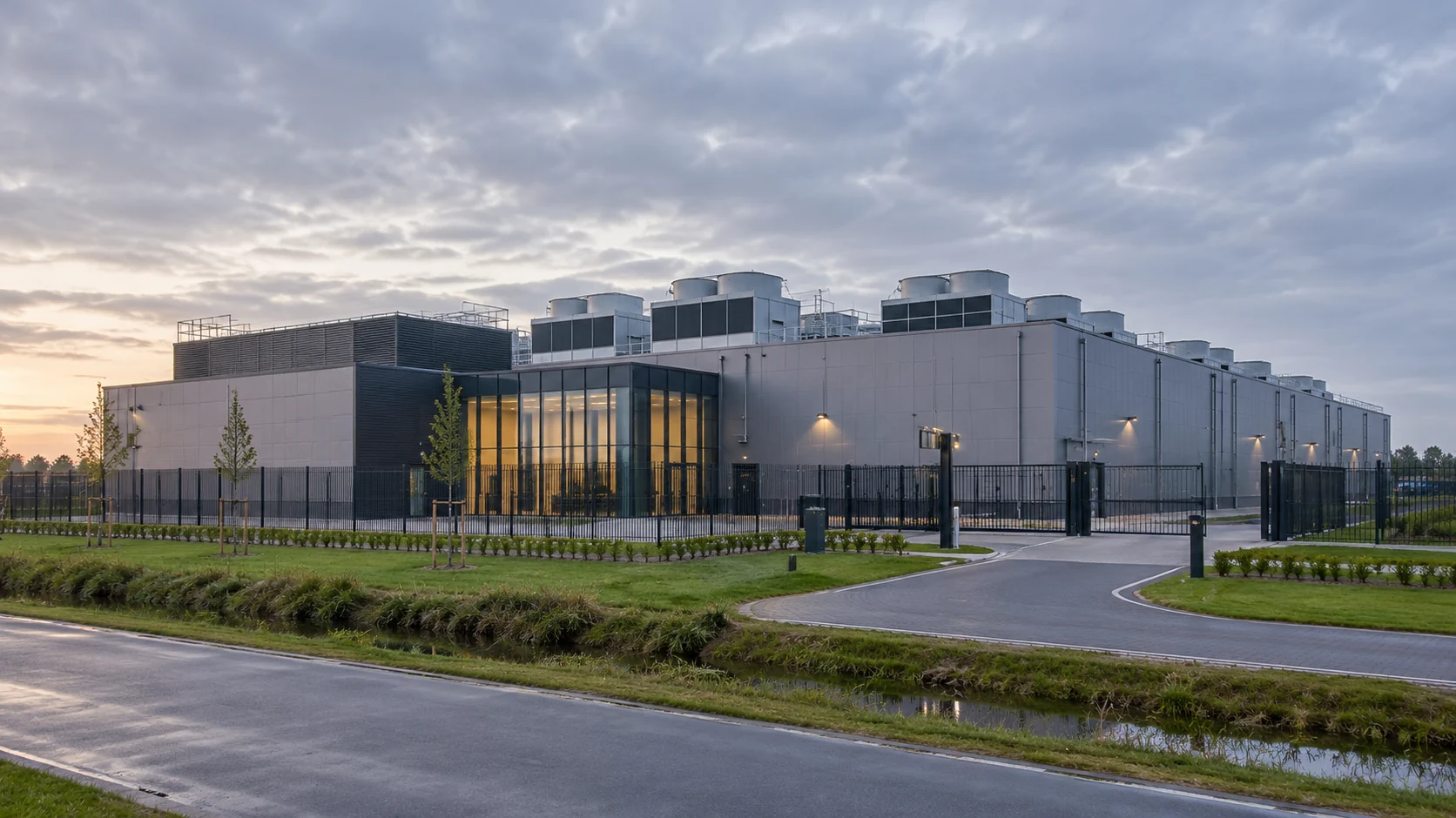 Illustrative exterior of a European datacenter