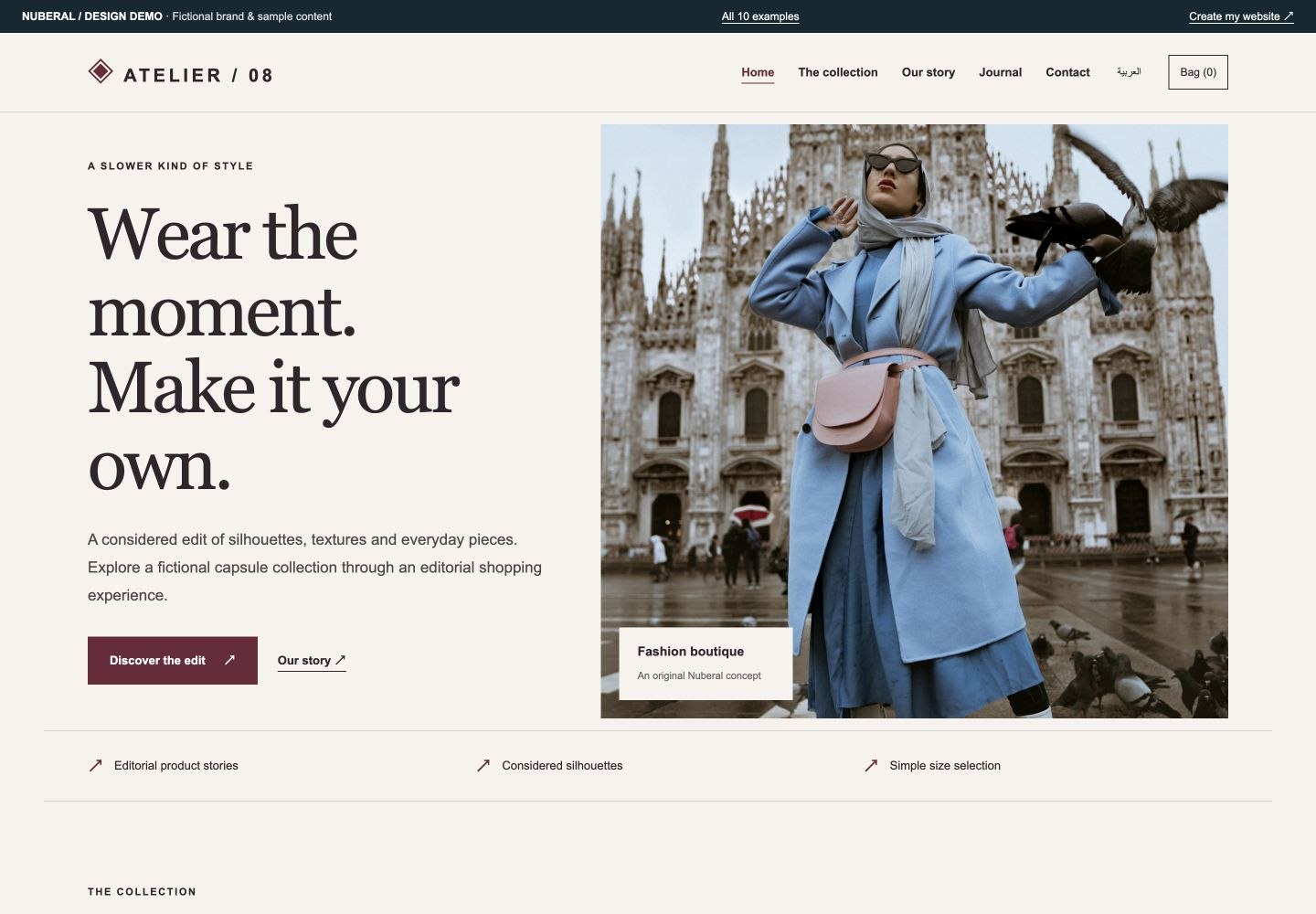 ATELIER / 08 — screenshot of the interactive website concept