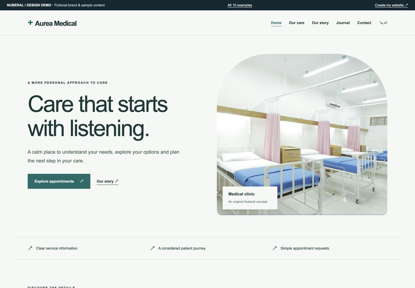 Aurea Medical — screenshot of the interactive website concept