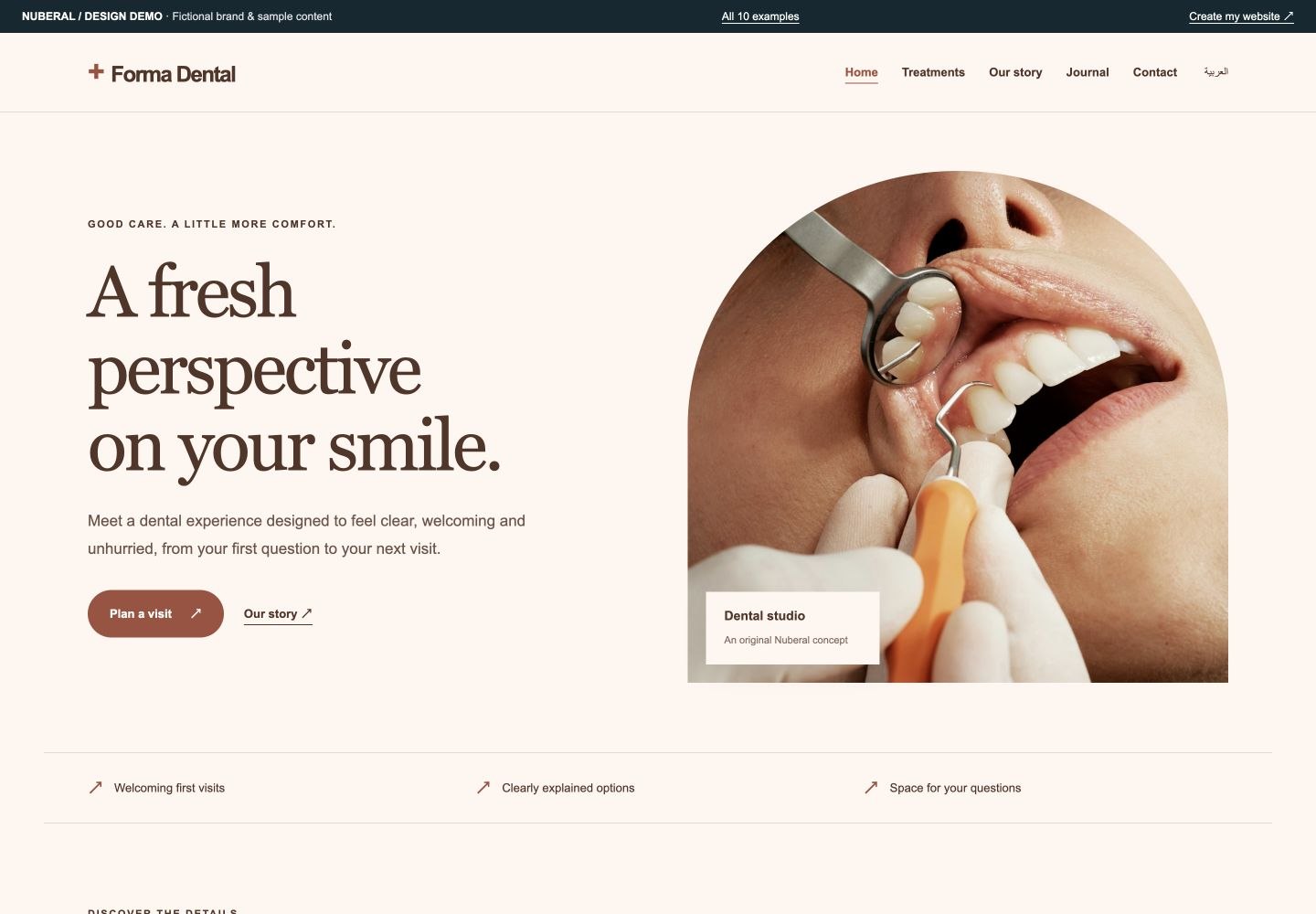 Forma Dental — screenshot of the interactive website concept