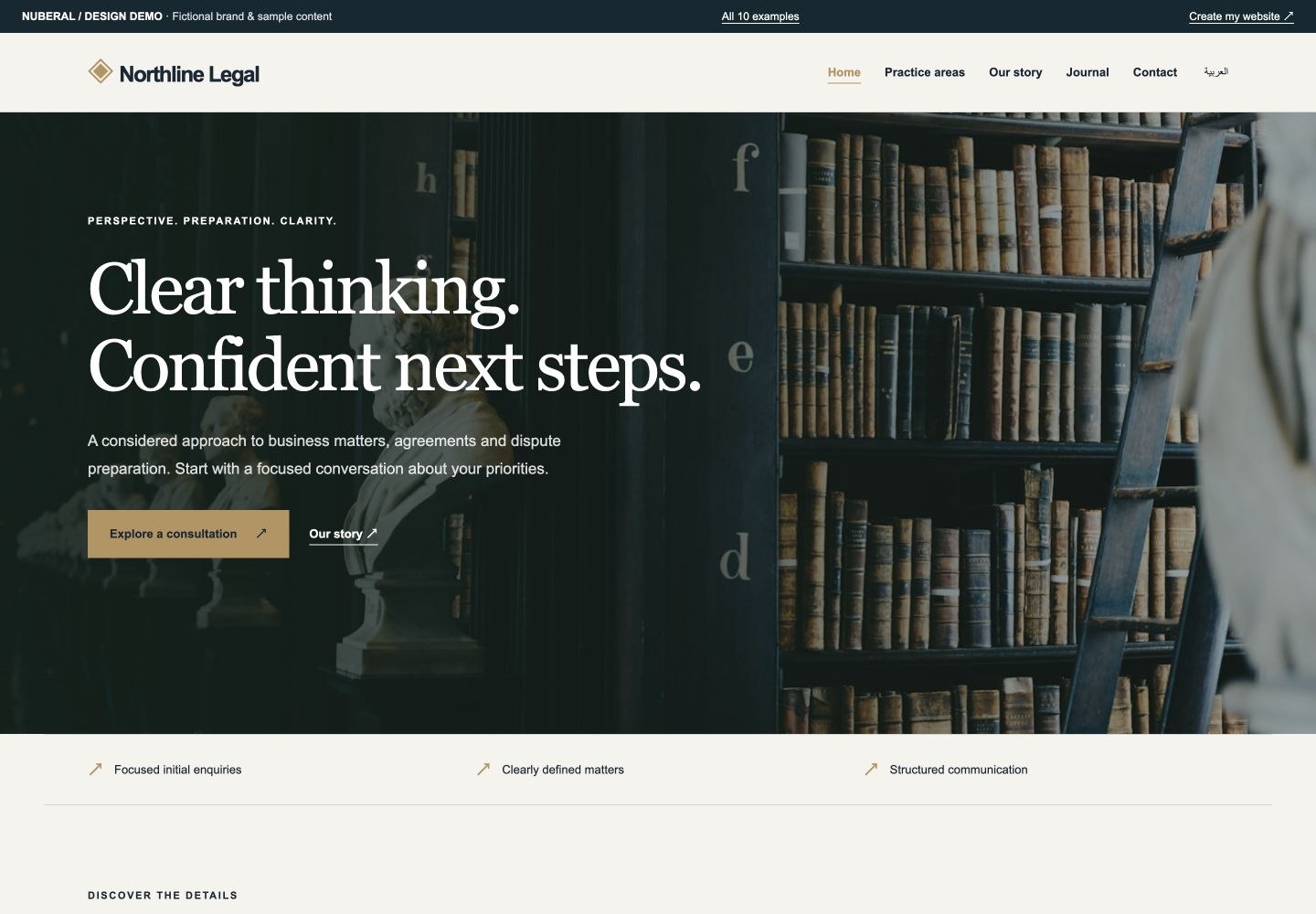 Northline Legal — screenshot of the interactive website concept