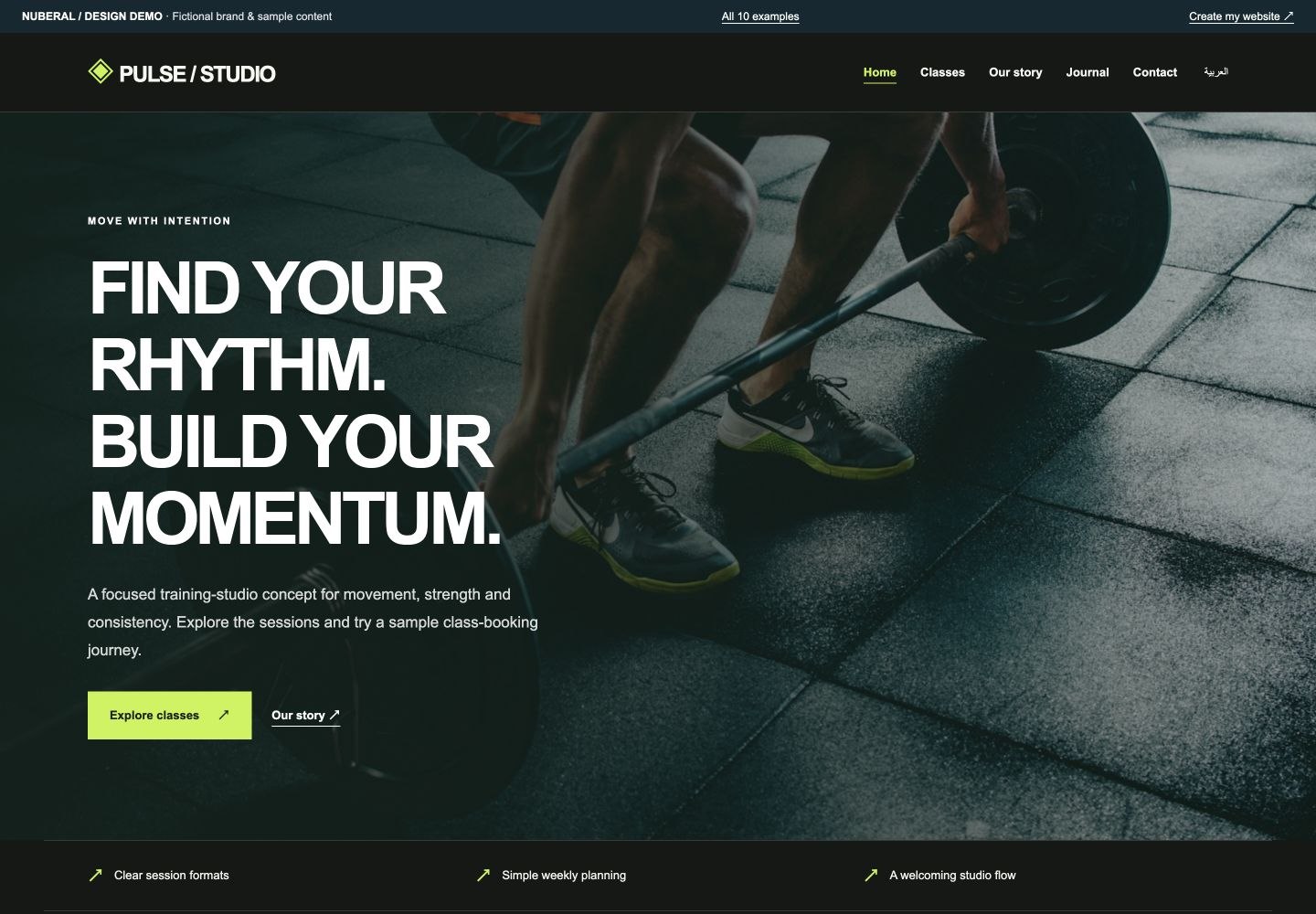 PULSE / STUDIO — screenshot of the interactive website concept