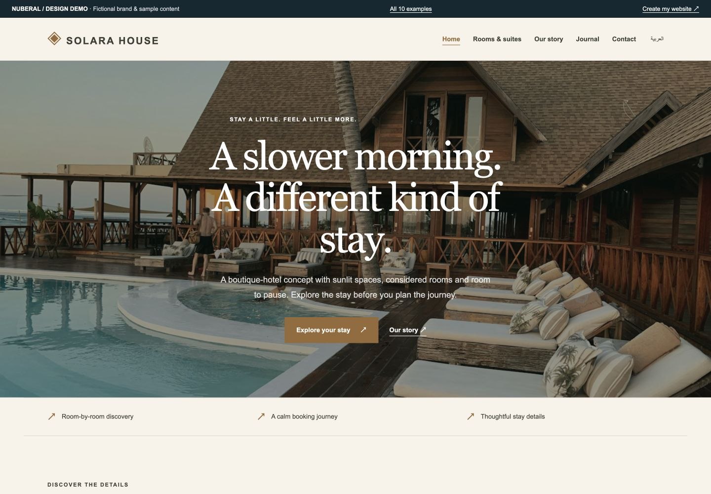SOLARA HOUSE — screenshot of the interactive website concept