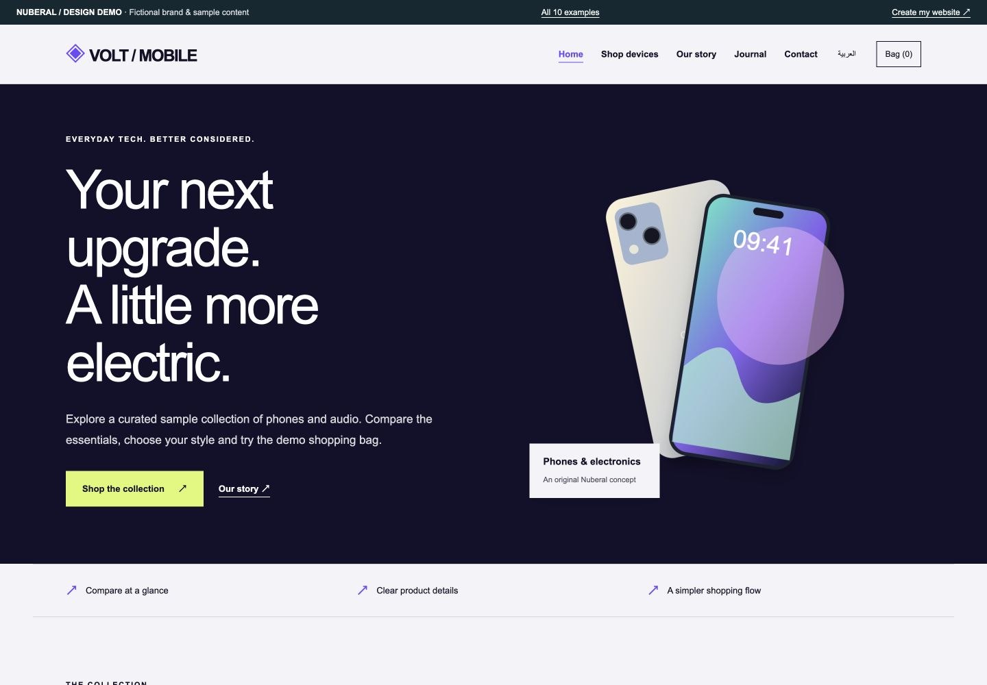 VOLT / MOBILE — screenshot of the interactive website concept